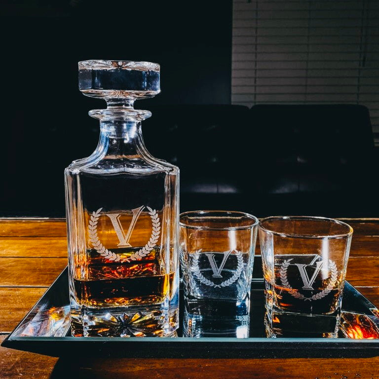 Custom Engraved Decanter and Glasses Gift Set