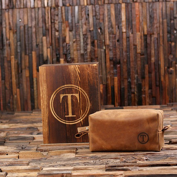 Personalized Leather Toiletry Bag